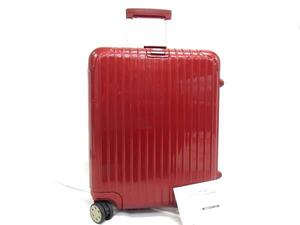 1円 ■美品■ RIMOWA リモワ エッセンシャル ポリカーボネート ダイヤルロック式 4輪 キャリーバッグ スーツケース レッド系 FJ2716