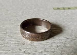 21号サイズ コインリング 指輪 新品 未使用 送料無料 　（9476) ハンドメイド　アンテーク 古銭　貨幣　硬貨　手作り　メンズ　