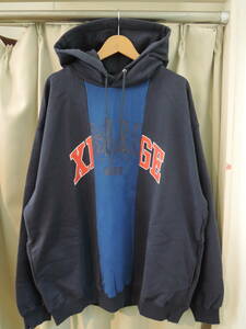 X-LARGE エクストララージ XLARGE PATCHWORK PULLOVER HOODED SWEAT 紺 XL 最新人気 値下げしました！