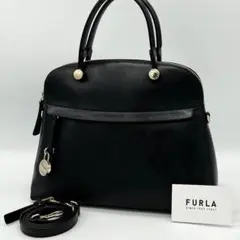 ✨️美品✨️FURLA パイパー 2way トップハンドル フォーマル ブラック