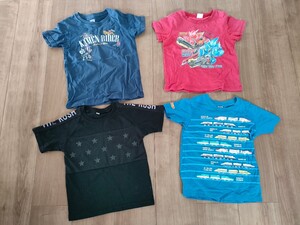 キッズ 子供服 100 〜110 cm Tシャツ ユニクロ　UNIQLO BANDAI 仮面ライダー プラレール 新幹線 プリント ブルー レッド ブラック 半袖