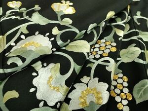 平和屋2■豪華黒留袖　駒刺繍　総刺繍　葡萄唐草文　金糸　逸品　DAAH5308ps