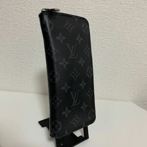 LOUIS VUITTON ルイヴィトン モノグラム エクリプス ヴェルティカル ジッピーウォレット 長財布 ブラック系