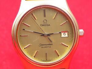 ■♪価格高騰!資産価値！稼働電池新品メンズビンテージ高級超レア！ OMEGA オメガ Seamaster シーマスターデート クオーツ