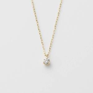 ★(志木)【美品】agete/アガット K18 ダイヤモンド0.05ct 一粒 ネックレス ペンダント 総重量約0.7g アクセサリー 