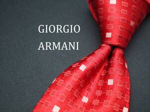 美品【GIORGIO ARMANI ジョルジオアルマーニ】 C1745 赤 RED SILK ブランド ネクタイ 古着 良品