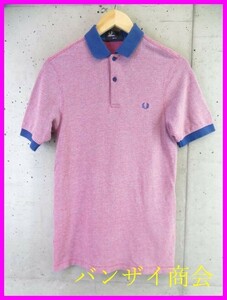 【送料300円可】4060s8◆良品です◆FRED PERRY フレッドペリー 切替 半袖ポロシャツ S/ジャケット/コート/ブルゾン/ゴルフ/メンズ/男性