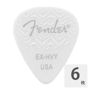 フェンダー ギターピック 6枚 セット エクストラヘビー 351 Shape Wavelength Celluloid Picks White Fender
