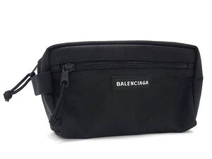 1円 ■美品■ BALENCIAGA バレンシアガ ナイロン クラッチバッグ セカンドバッグ ポーチ メンズ レディース ブラック系 FE7043