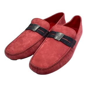 【未使用】TODS トッズ Ferrari フェラーリ ローファー ドライビングシューズ スリッポン スエード レッド [サイズ 11 1/2 (約30.5cm)]