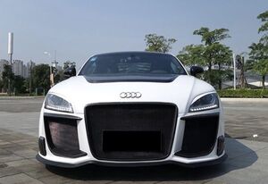 ★AUDI アウディ 8J TT/TTS/TT-RS用 ブラック・セイルズ フロントバンパーセット/ハーフカーボン/FRP/綾織カーボン/BLACK/SAILS/