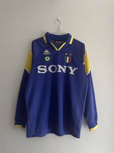 A7/108★レア★セリエ Serie A★90s★SONY★カッパ Kappa ユベントス JUVENTUS 95-96 Away 長袖 ユニフォーム 日本正規品☆M