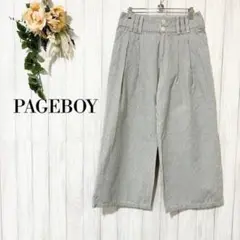 ♦PAGEBOY ページボーイ♦ストライプ ワイドパンツ/体型カバー お洒落/M