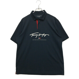 coco 中古 トミーヒルフィガーゴルフ TOMMY HILFIGER GOLF メンズ 半袖ポロシャツ XL 紺 ネイビー レターパックプラス発送可 92856