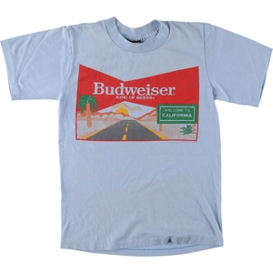 古着 WRIGHT‘S BUDWEISER バドワイザー アドバタイジングTシャツ USA製 レディースS相当 /eaa486672