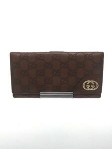 GUCCI◆長財布/レザー/BRW/総柄/レディース/181393・2067