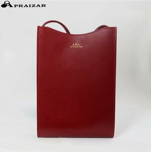 レターパックOK A.P.C. アーペーセー NECK POUCH JAMIE レザー ショルダーバッグ ポシェット レッド [47928]