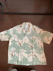 23ss visvim CROSBY SHIRT S/S (SILK) 定価220,000円　サイズ3 グリーン送料無料