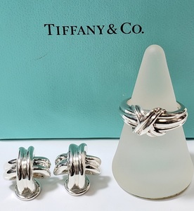 Tiffany&Co. ティファニー シグネチャー クロス リング イヤリング セット シルバー 925 