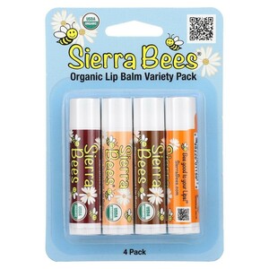 ★国内匿配★オーガニック リップバーム 期限長26/10 コンボ4種 シエラビーズ Sierra Bees クリーム バラエティー パック