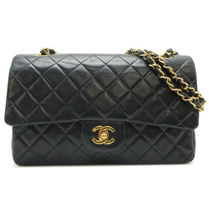 ［銀座店］CHANEL シャネル マトラッセ25 チェーンショルダー ゴールド金具 A01112 ショルダーバッグ ラムスキン ブラック DH82950