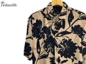 arohawaii86◆AH-4524.XL【REEF/ブラック系】半袖シャツ/夏/ヴィンテージ/アロハシャツ/柄シャツ☆1スタ☆１円スタート☆