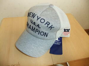 １点物【廃盤/未使用】CHAMPION PARK NYC CAP Z/グレー スウェット素材 新品タグ付 チャンピオン ゴールドウィン メッシュキャップ デッド