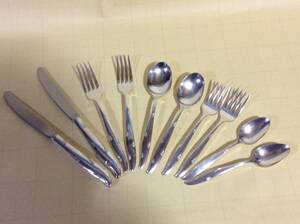 【Mid-flatware/Ｃ006/ONEIDA SILVER/Silver Flower】オネアイダ/シルバーフラワー(銀製)/2セット(10本)/Ex/ミッドセンチュリー/アトミック