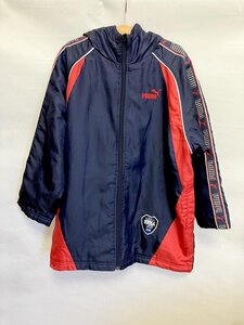 【送料込】Puma プーマ コート 130cm ネイビー×レッド×オフホワイト アウター 裏地あり 中綿入り 男の子用 キッズ 子供服 s3407043