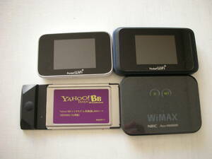 【ジャンク品】ポケットWiFi＆SoftBankソフトバンク ヤフーYahoo! BB トリオモデム用無線LANカード 4点セット ポケットワイファイ