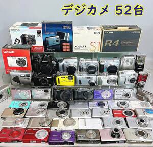 K：大量 デジカメ ジャンク まとめて 52台 （Canon IXY×5・SONY CS×2・Nikon・OLYMPUS・Panasonic・FUJIFILM・CASIO・PENTAXなど）