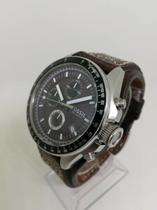 【稼働品】FOSSIL フォッシル CH-2599 デッカーメンズクォーツクロノグラフ腕時計