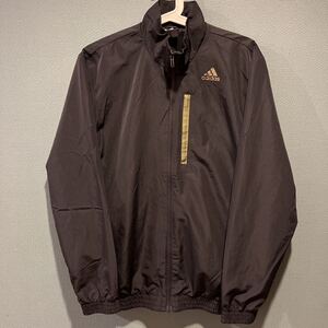 【美品】adidas 裏地メッシュナイロンジャケット ブラック×カーキ　サイズM