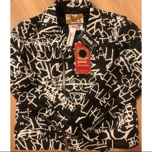 納品書付き supreme COMME des GARCONS SHIRT Schott Painted Perfecto Leather Jacket シュプリーム ギャルソン ショット ライダース M