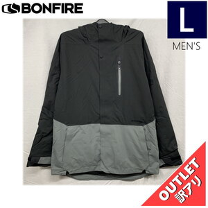 【OUTLET】 BONFIRE ETHER SHELL JKT カラー:BLACK Lサイズ メンズ スノーボード スキー ジャケット JACKET アウトレット