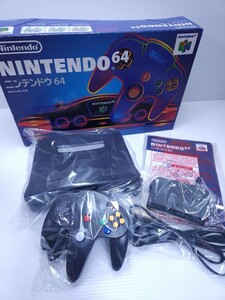 動作品/ 美品 N64 任天堂 ニンテンドー64 NINTENDO64 コントローラーACアダプター セット箱付 レトロゲーム/ 希少品(M-13)