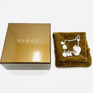 GUCCI グッチ モチーフ ブレスレット ハート バタフライ スター サークル スクエア プレート AG925 サイズ16 箱 保存袋付き