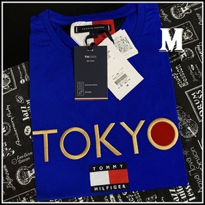 黄金刺繍のTokyo Capsule　Tシャツ　ブルーM　TOMMY HILFIGER #ngTOMMY