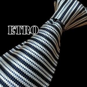 ★ETRO★　エトロ　ホワイト/ネイビー系　ストライプ　イタリア製