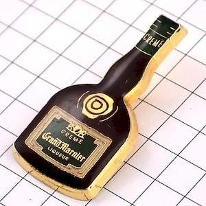 ピンバッジ・グランマルニエ酒瓶型 GRAND-MARNIER CREME FRANCE◆フランス限定ピンズ◆レアなヴィンテージものピンバッチ