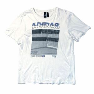 ◆メンズO/adidas/アディダス/プリントTシャツ /半袖 /コットン/ロゴ/スポーツ/サッカー/古着 /ネコポス発送