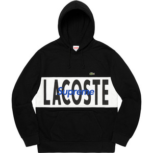 希少★新品本物【黒★M】★LACOSTE Logo Panel Hooded Sweatshirt ラコステ ロゴ パネル 正規店購入 シュプリーム 限定品 入手困難 Supreme