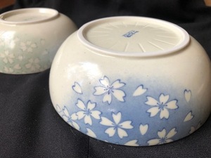 うつわ工房　キッチン 調理 保存容器 レンジ容器　容器　陶器　2個セット　桜　耐冷　耐熱　未使用