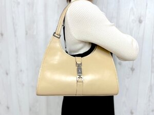 美品 GUCCI グッチ ジャッキー ハンドバッグ ショルダーバッグ バッグ レザー ベージュ 79950