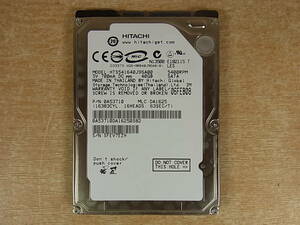 △B/740●日立 HITACHI☆2.5インチHDD(ハードディスク)☆40GB SATA150 5400rpm☆HTS541640J9SA00☆中古品