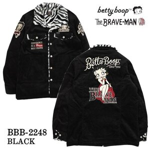 The BRAVE-MAN × BETTY BOOP ベティ ブープ 【定価￥25800＋税】 裏ファージャケット BBB-2248 BLACK サイズ L