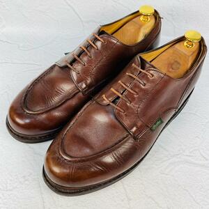 【人気】PARABOOT パラブーツ シャンボード Uチップ 外羽根 モカシン 茶 ブラウン 7.5 26cm レザー ビジネス カジュアル ワーク