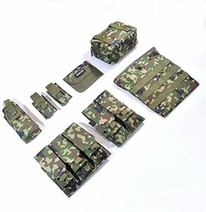 8点セットミリタリー マガジンポーチ ユーティリティーポーチ タクティカルポーチ 自衛隊迷彩 MOLLE タクティカルベストやバッグに装備