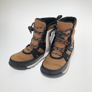 □□ SOREL ソレル スノーブーツ ユースウィットニー2ショートレース 20cm NY3903-287 ブラウン 目立った傷や汚れなし