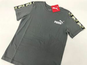 新品■PUMA プーマ キッズ 半袖シャツ S 9-10Yグレー 迷彩 Tシャツ